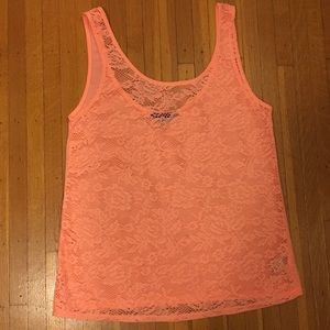 Coral Floral Lace Front Take Top